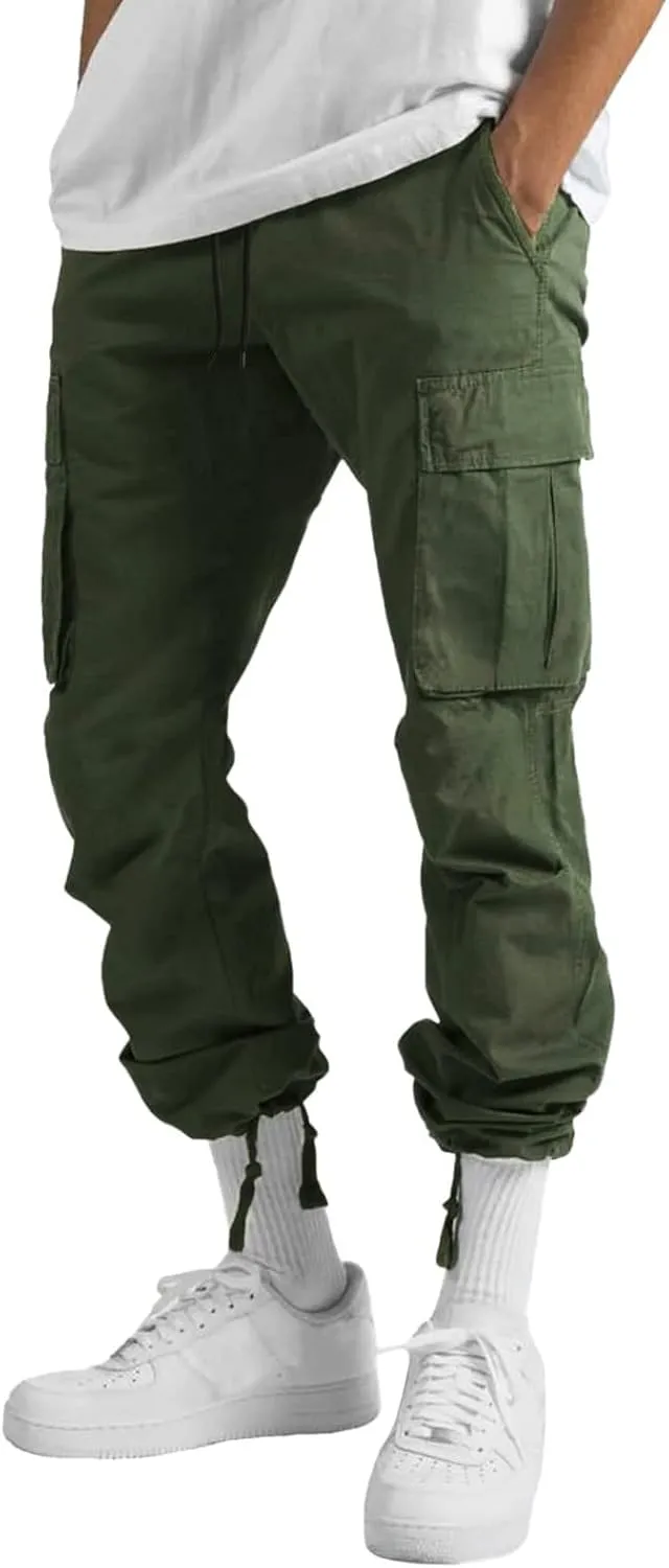 sdbrld Cargo Pants For Men Mens Trendy Relaxed Fit Pants Beach Streetwear Baggy Trousers Cargo Pants with Zipper Pockets