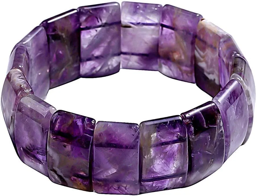 SHOP LC DELIVERING JOY Birthstone Bracelets for Women Trendy - Friendship Charm Cuff Gemstone Bracelets for Men - Bangle Boho Stretch Beaded Jewelry for Anxiety & Stress Birthday Gifts