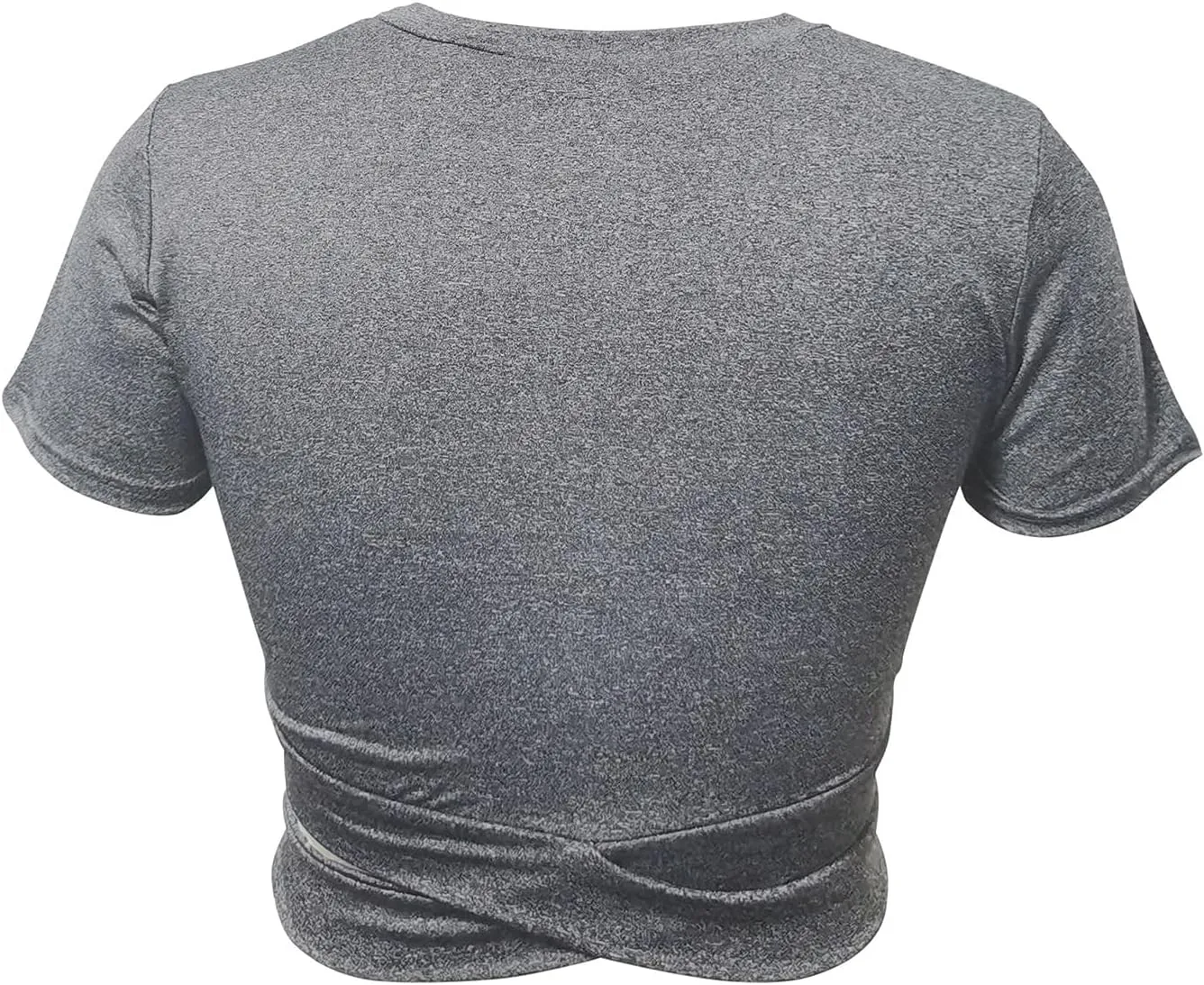 Short Sleeve Crop Tops for Women Tummy Cross Fitted Yoga Running Shirts Gym Workout Cropped Tank Tops