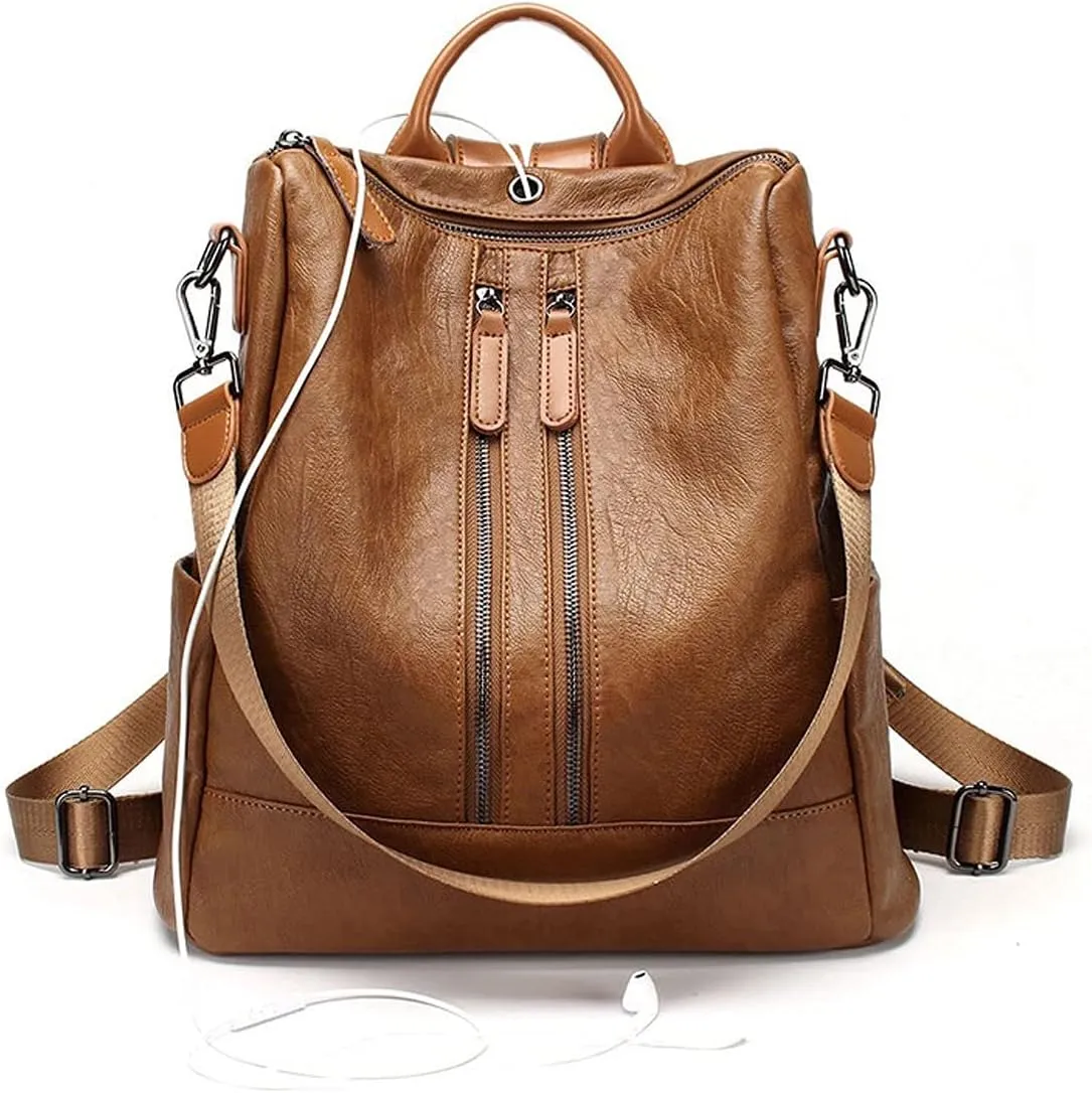 Shoulder bag Quality Backpacks Female Casual Back Pack School Bags Girls Backpack Soft PU Leather Women Bag(Black) (Brown)