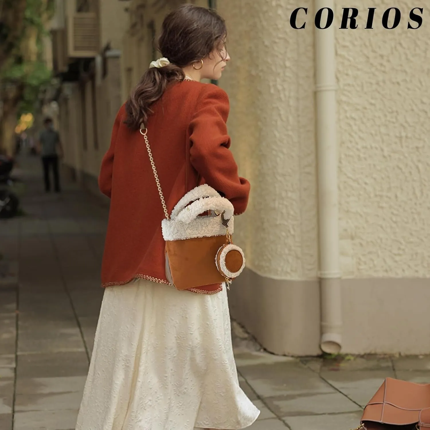 Shoulder for Women Suede Tote Soft Plush Handbag Fluffy Crossbody Vintage Messenger Lightweight Satchel Lamb Wool