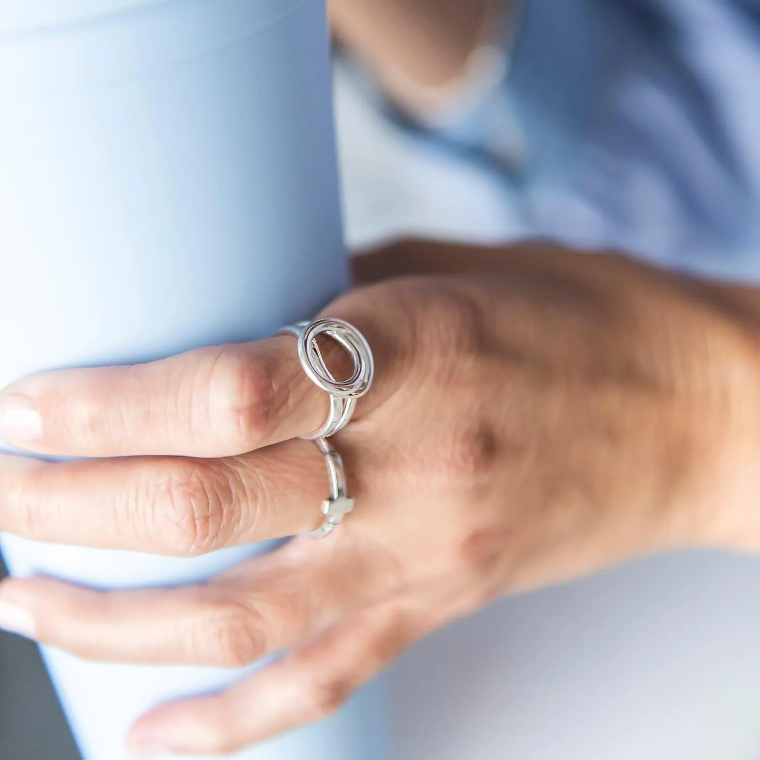 Silpada 'Simplex Cross' Horizontal Cross Textured Ring in Sterling Silver