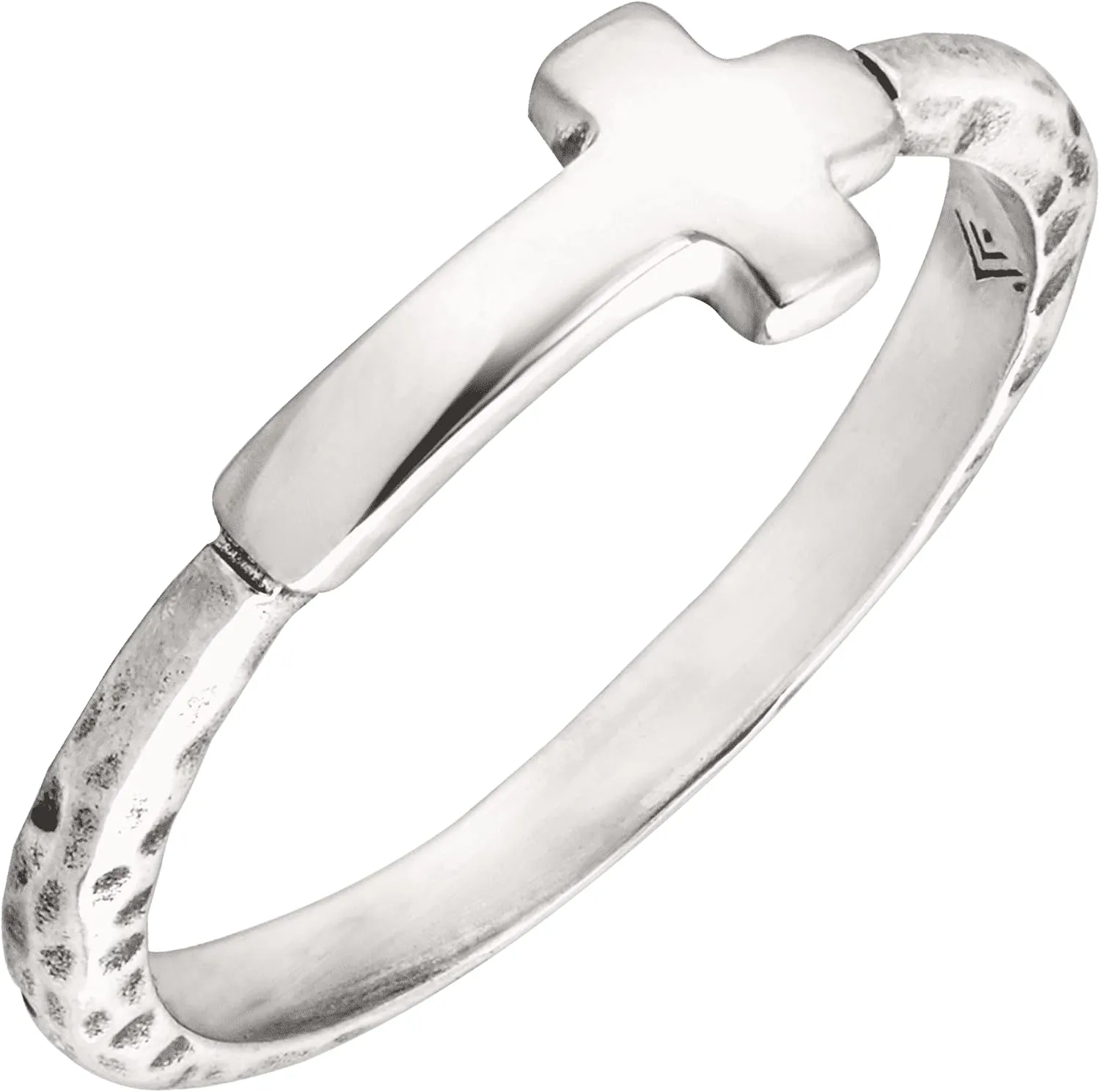 Silpada 'Simplex Cross' Horizontal Cross Textured Ring in Sterling Silver