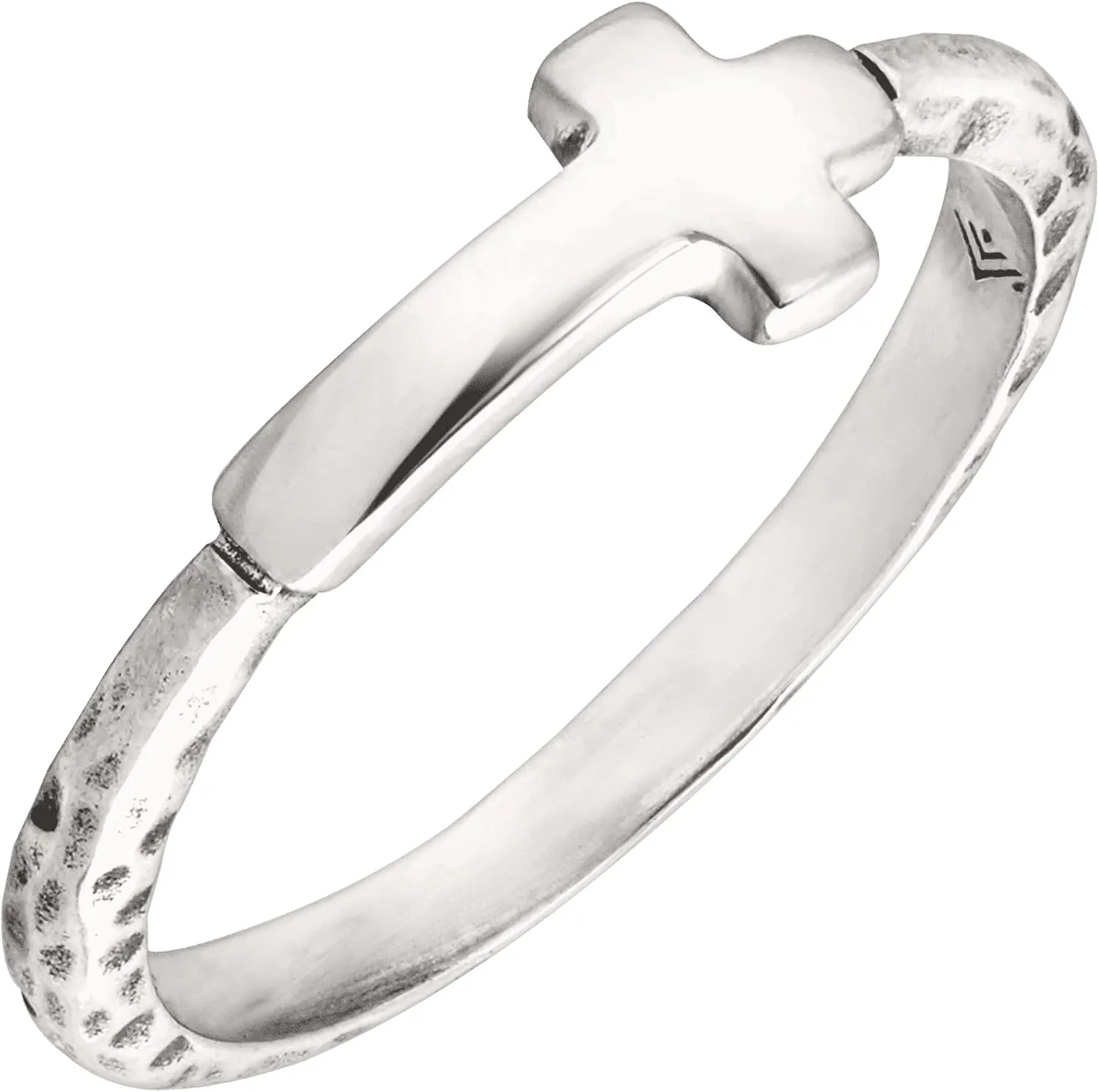 Silpada 'Simplex Cross' Horizontal Cross Textured Ring in Sterling Silver