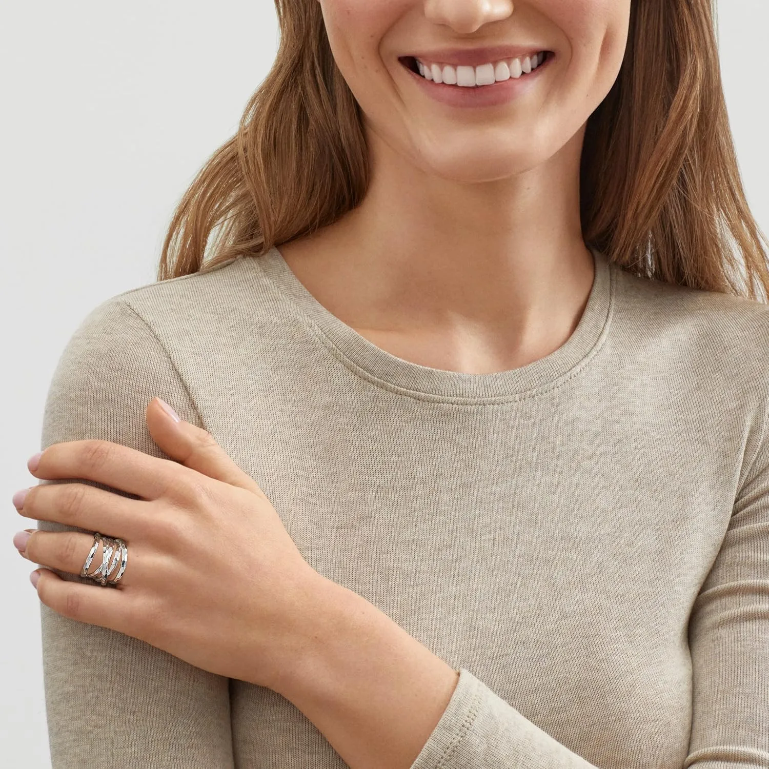 Silpada 'Wrapped Up' Overlapping Textured Band Ring in Sterling Silver