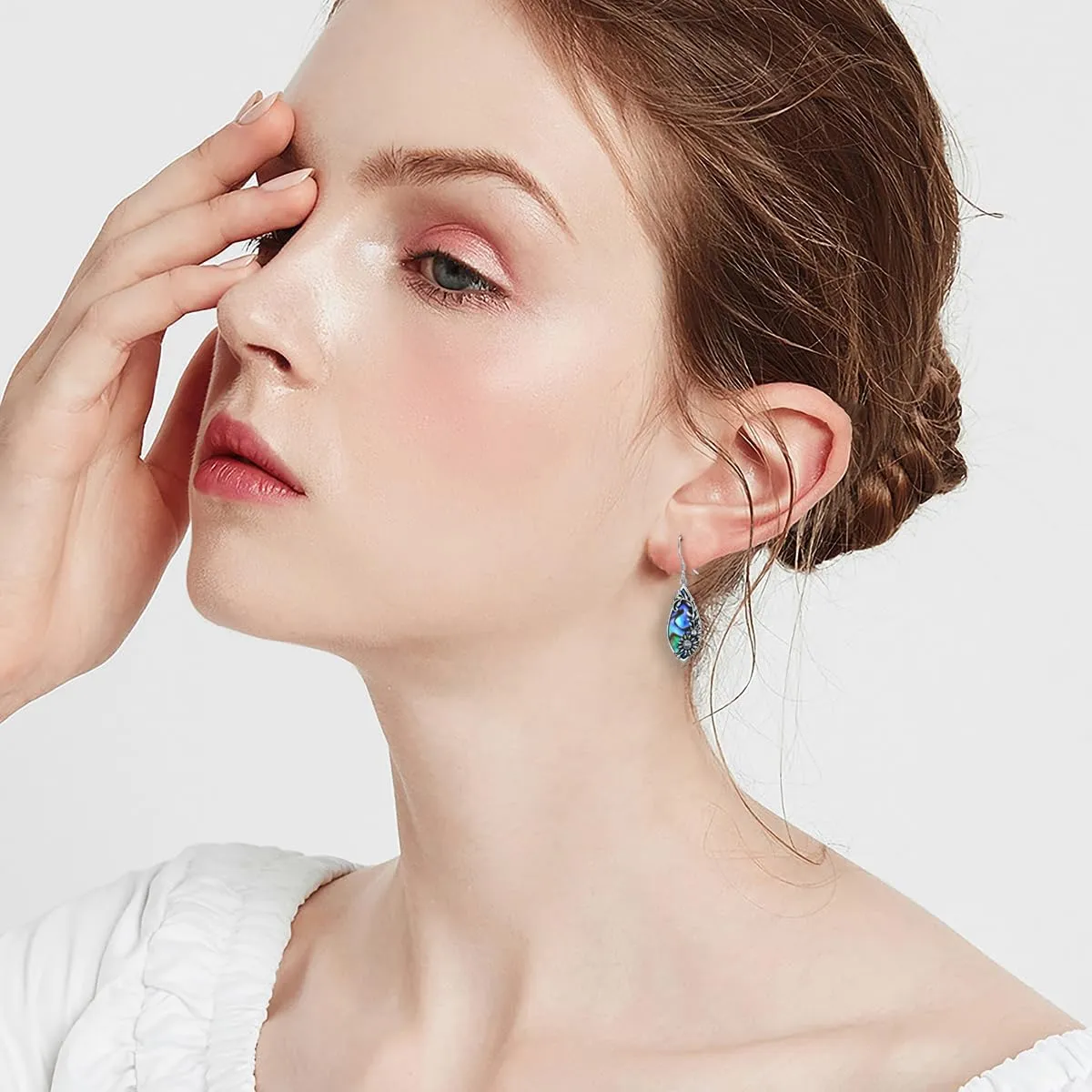Silver Earrings for Women Sterling Silver Filigree Earrings Teardrop Dangle Drop Filigree Bohemia Jewelry Gift for Women Mother Mom