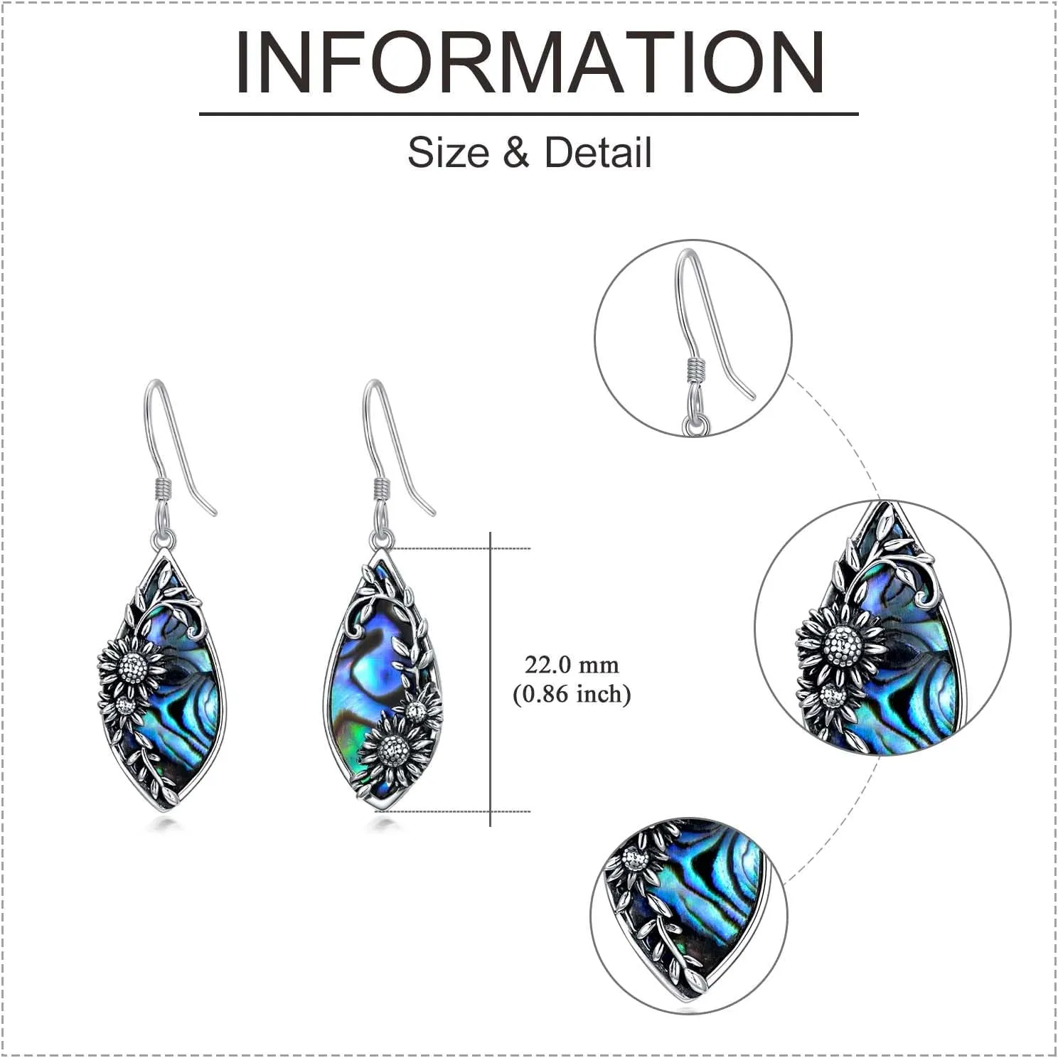 Silver Earrings for Women Sterling Silver Filigree Earrings Teardrop Dangle Drop Filigree Bohemia Jewelry Gift for Women Mother Mom