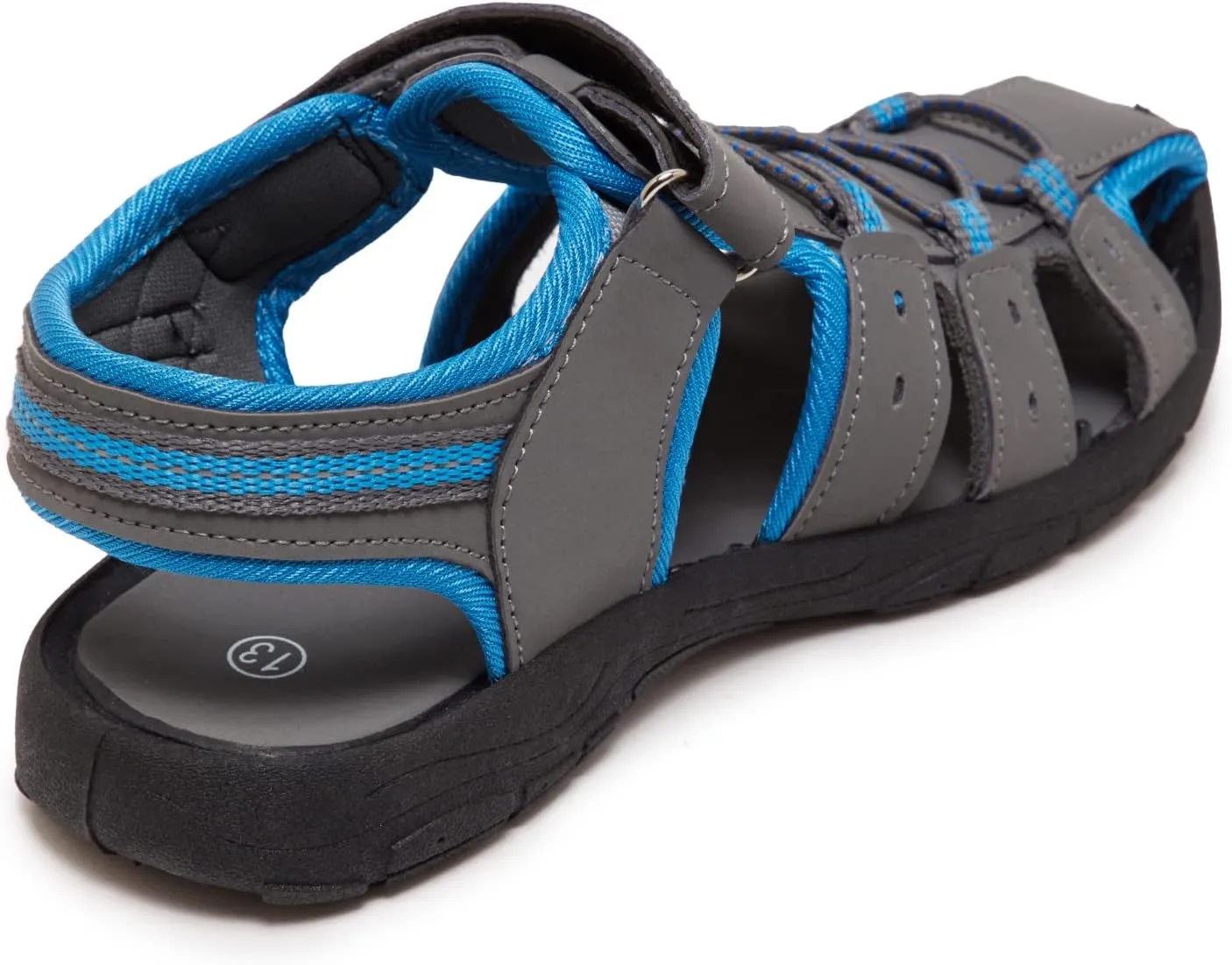 Skysole Boys Water Shoes, Rugged Closed Toe Back Strap Amphibian Sandals for Beach, Hiking & Outdoor Sports - Patterned/Solid