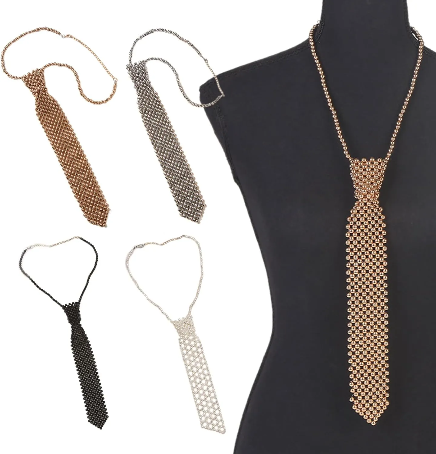 Sophisticated Beaded Necktie Necklace Elevates Female Attires With Touch Of And Elegances Delicate Pearl Necktie