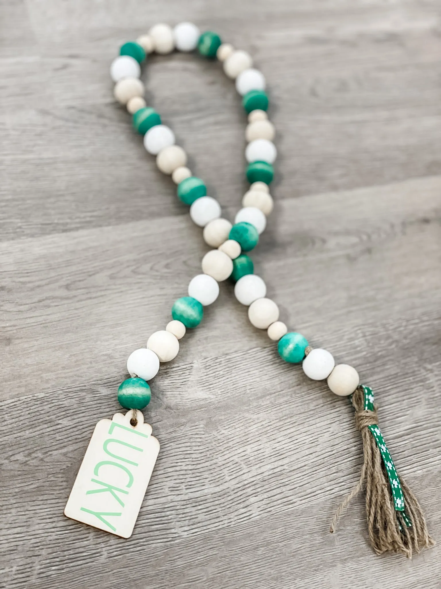 St. Patricks Wood Beaded Garland