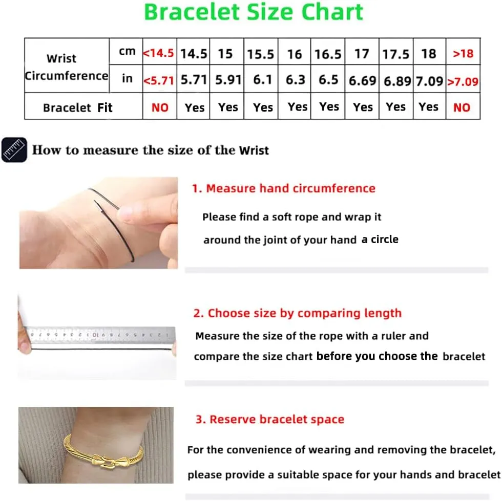 Stainless Steel Twisted Cable Wire Bracelets with Hook Clasp Stylish Roman Digital Bangle Bracelet for Women