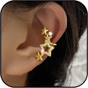 Star Cuff Earrings for Women Rhinestone Cuff Earrings Starburst Wrap Earrings Non Pierced Clip on Earrings Prom Jewellery Gift for Women