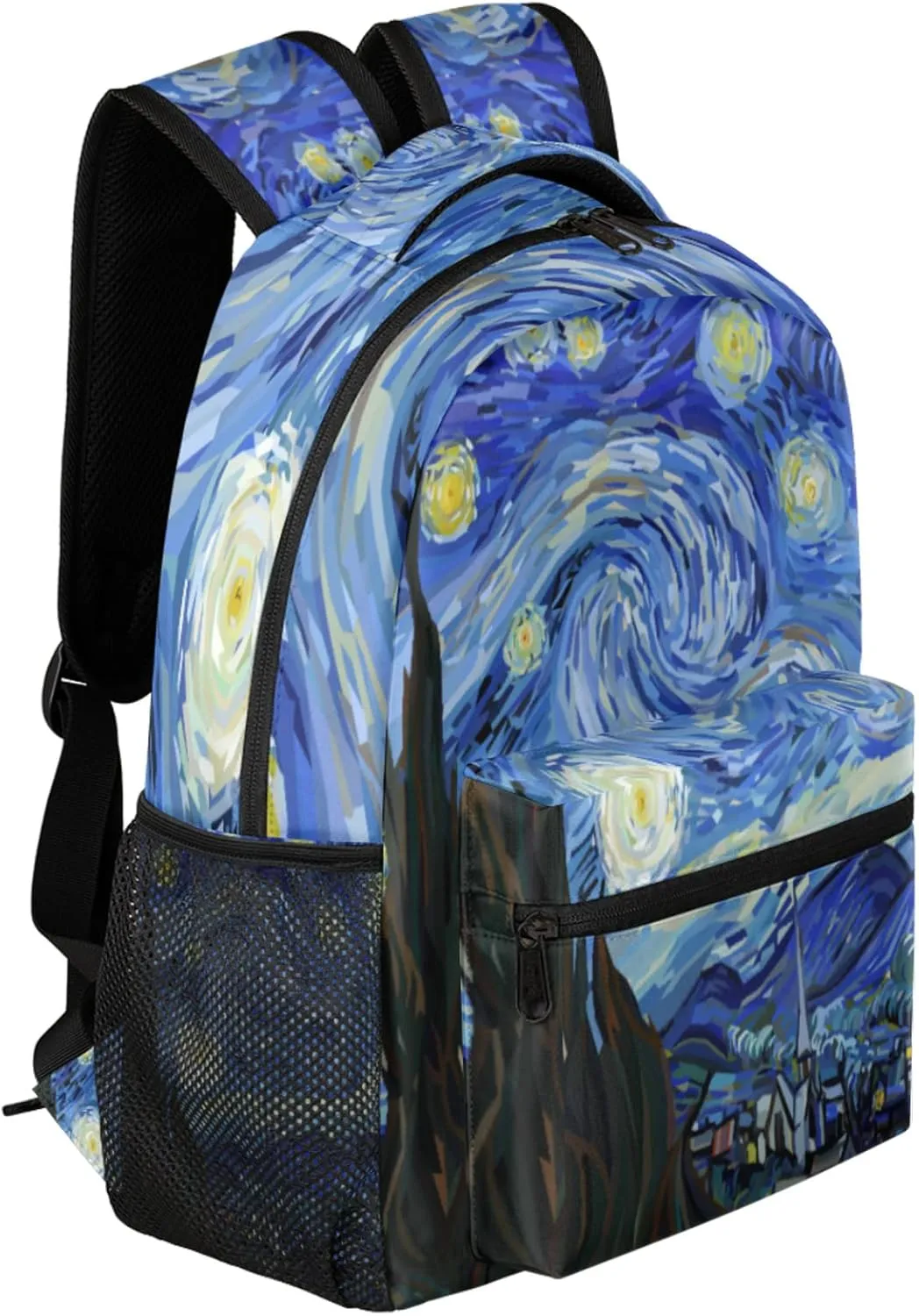 Starry Night Backpacks for Girls Kids Boys, Casual Lightweight School Bags Laptop Backpack Student College Bookbag Travel Hiking Daypack