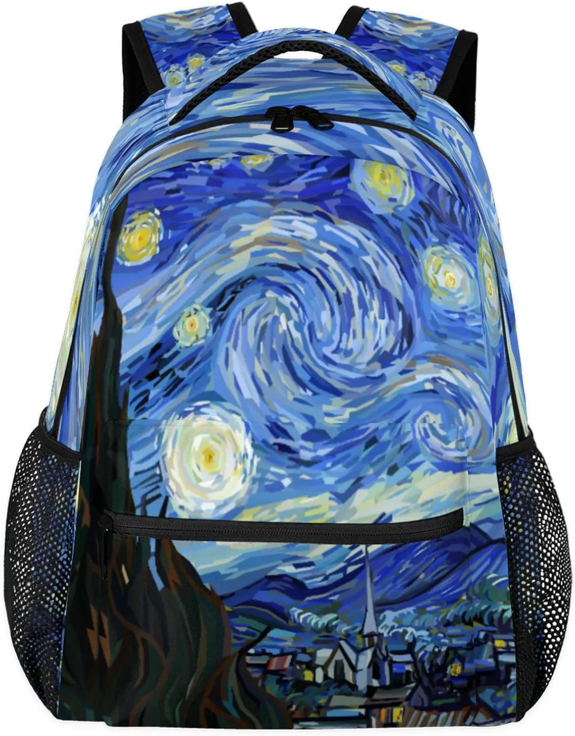 Starry Night Backpacks for Girls Kids Boys, Casual Lightweight School Bags Laptop Backpack Student College Bookbag Travel Hiking Daypack