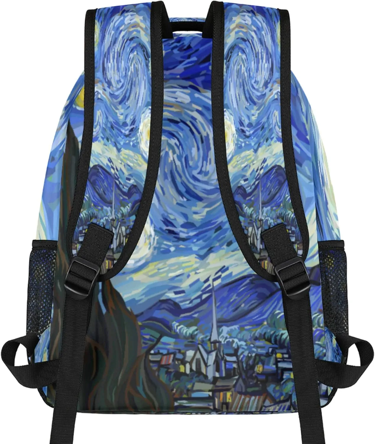Starry Night Backpacks for Girls Kids Boys, Casual Lightweight School Bags Laptop Backpack Student College Bookbag Travel Hiking Daypack