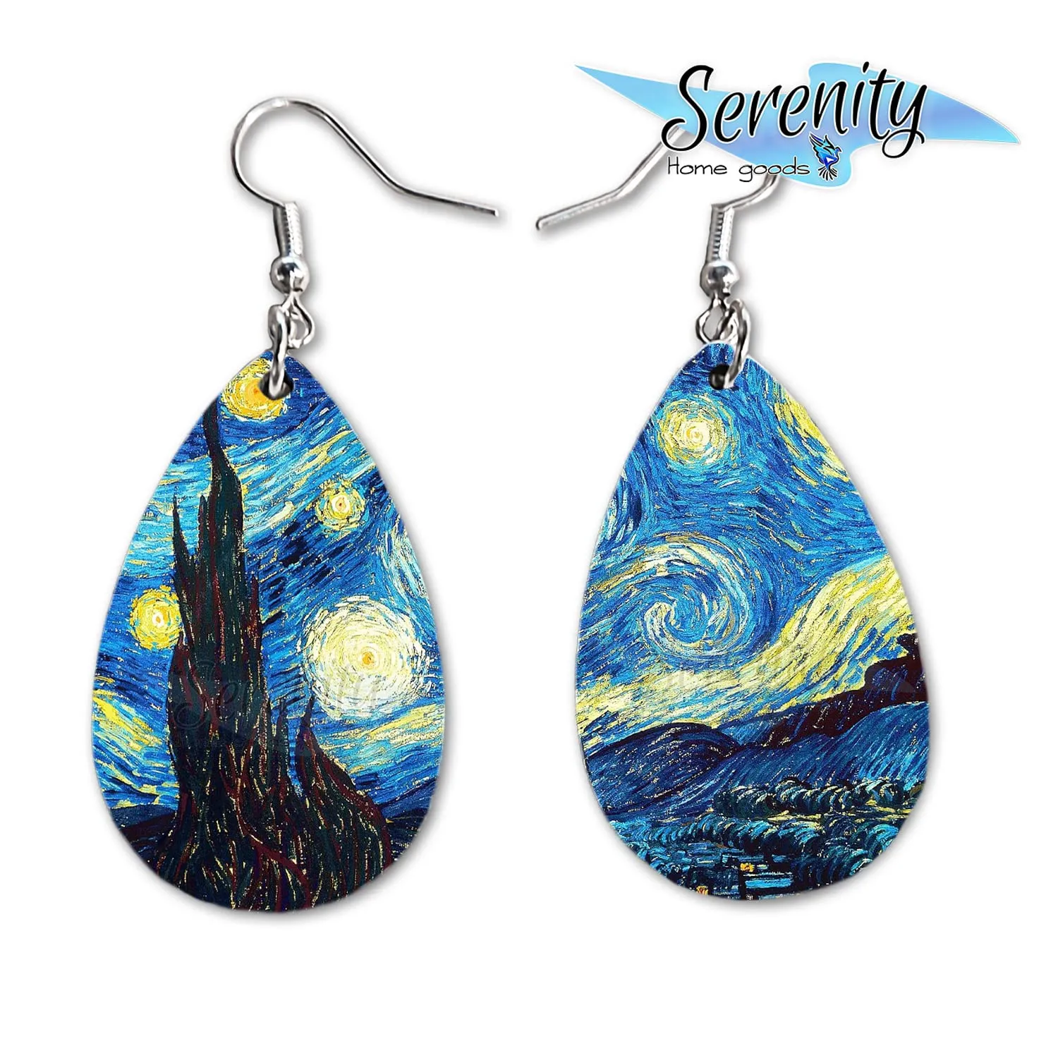 Starry Night Teardrop Earrings  Art-Inspired Jewelry for Women  Classic Van Gogh Painting Earrings  Lightweight & Hypoallergenic Dangle Earrings  Unique Gift for Art Lovers & Museum Enthusiasts