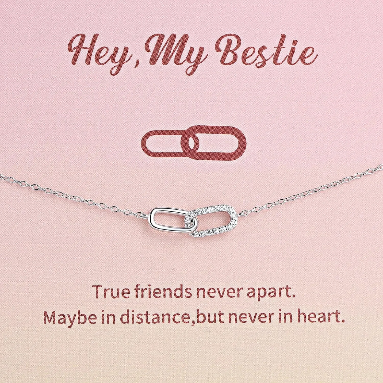 Sterling Silver Bracelets for Women Friendship Bracelets for Bestie, Best Friend Jewelry for Birthday, Wedding