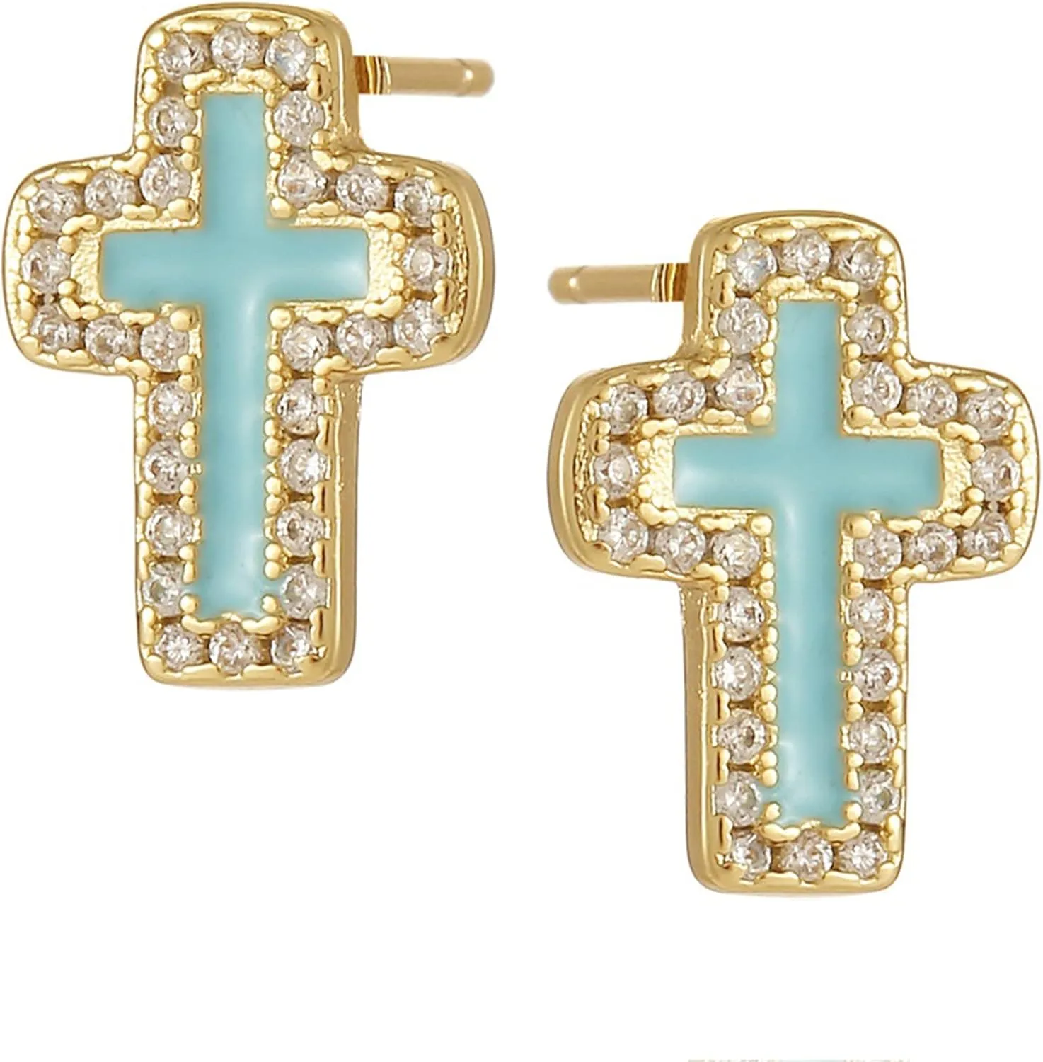 Sterling Silver Cross Stud Earrings for Women Cubic Zirconia Cross Stud Earrings for Girls Rhinestone Cross Earrings for Women