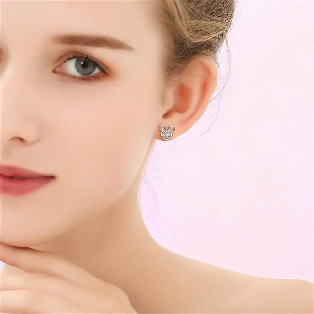 Stud Earring,S925 Silver Stud Earrings with Sparkling CZ Birthstone,Cute And Charm Stud Ear jewelry for Women Girl Gift,Hypoallergenic,6 Colors Available with Jewelry Box
