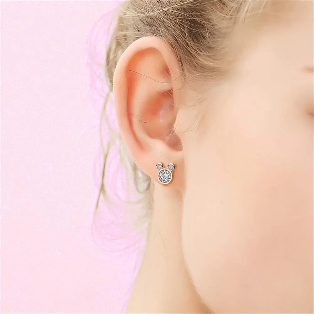 Stud Earring,S925 Silver Stud Earrings with Sparkling CZ Birthstone,Cute And Charm Stud Ear jewelry for Women Girl Gift,Hypoallergenic,6 Colors Available with Jewelry Box