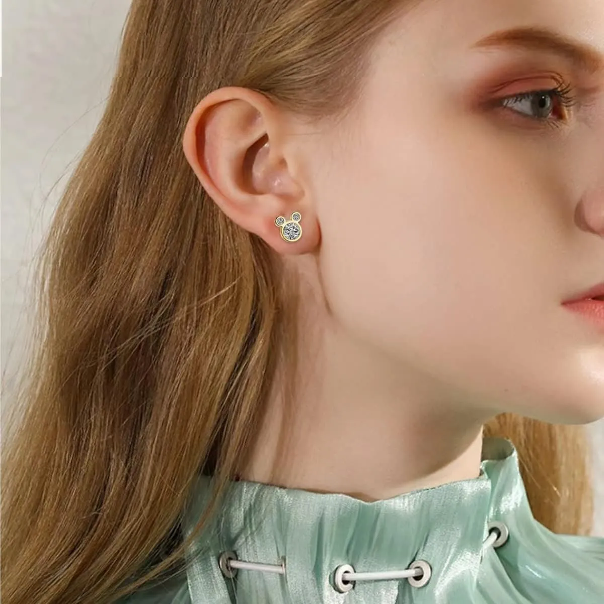 Stud Earring,S925 Silver Stud Earrings with Sparkling CZ Birthstone,Cute And Charm Stud Ear jewelry for Women Girl Gift,Hypoallergenic,6 Colors Available with Jewelry Box