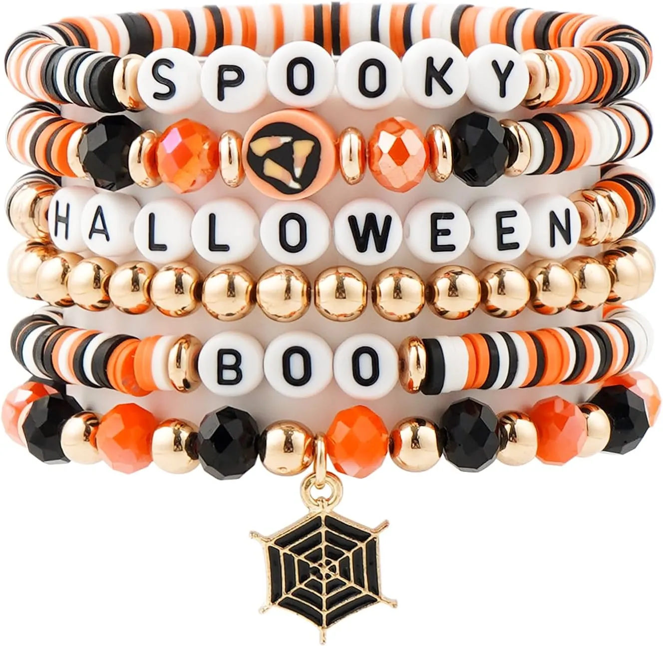 Summer Surfer Heishi Bracelet Set for Women Stackable Gold Clay Ploymer Bead Stretch Pink Beach Layering Bracelets Jewelry