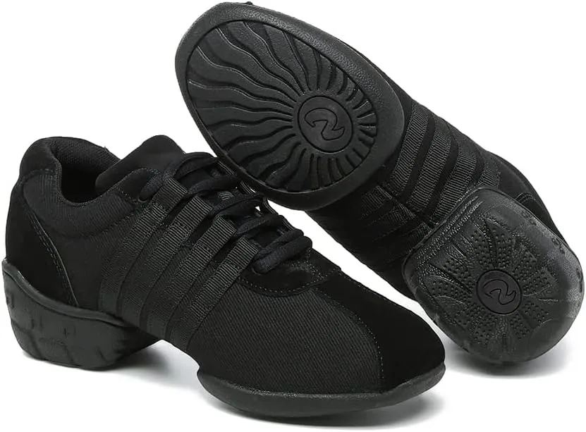 SWDZM Women's Jazz Shoes Lace-up Sneakers Breathable Air Cushion Split Sole Athletic Walking Dancing Shoes,Model T01