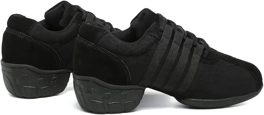 SWDZM Women's Jazz Shoes Lace-up Sneakers Breathable Air Cushion Split Sole Athletic Walking Dancing Shoes,Model T01