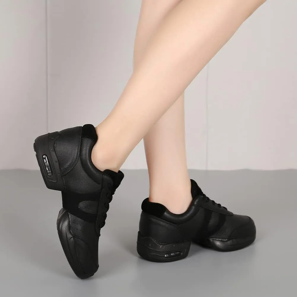 SWDZM Women's Jazz Shoes Lace-up Sneakers Breathable Air Cushion Split Sole Athletic Walking Dancing Shoes,Model T01