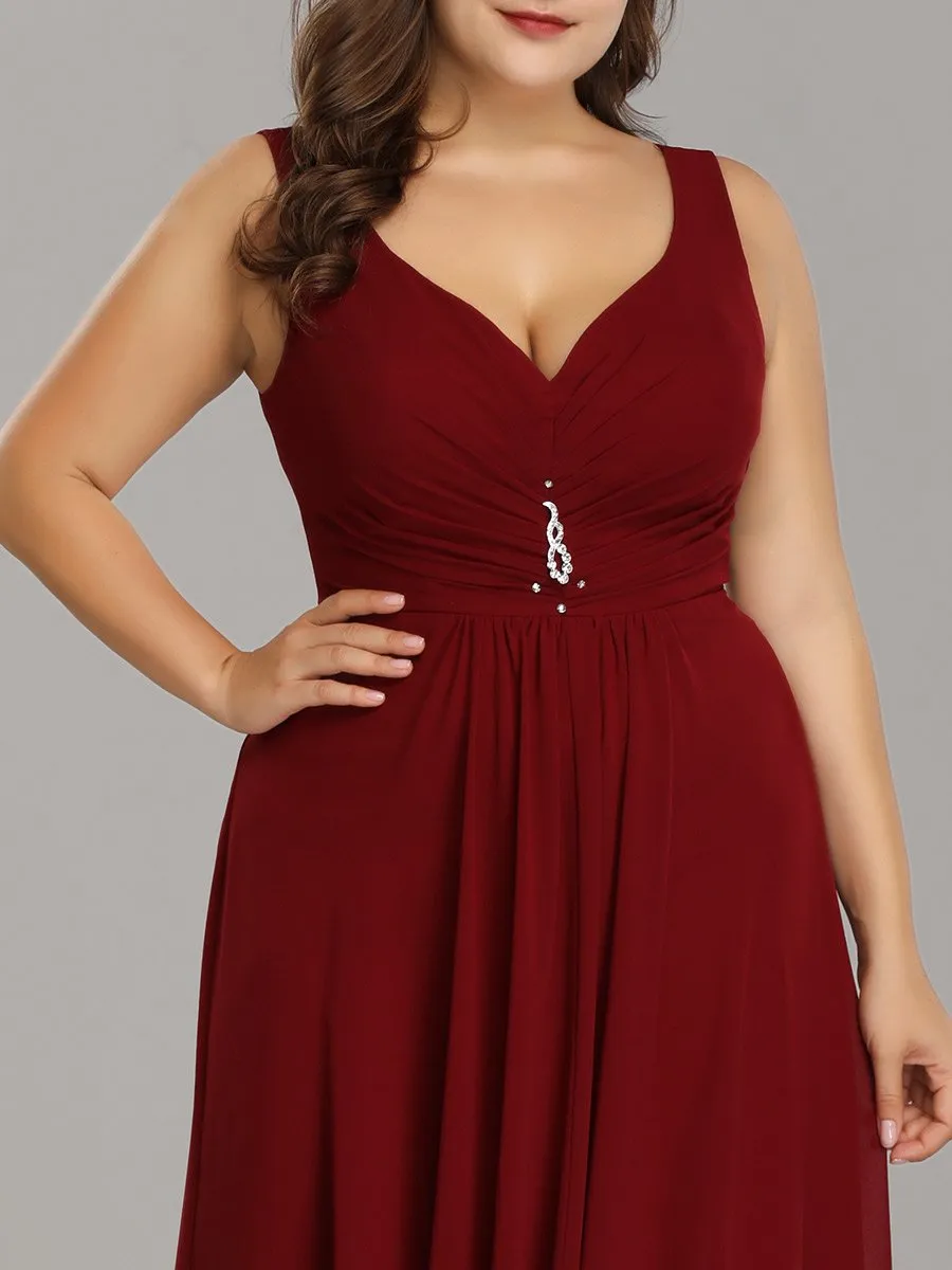 Taille personnalisée Robes de Soirée Chiffon à Col en V Haut Bas