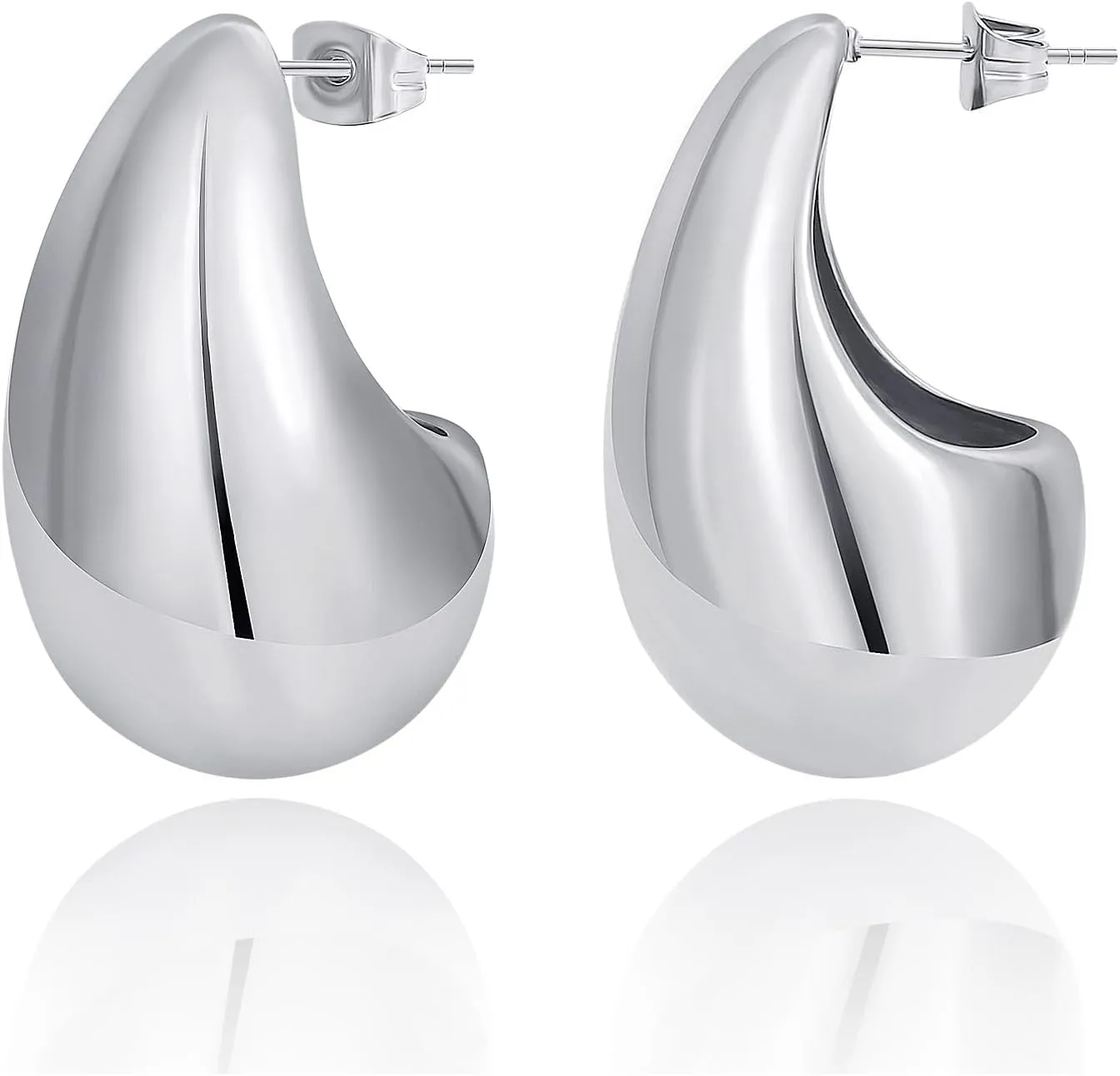 Teardrop Earrings for Women Chunky Teardrop Hoop Earrings Lightweight Waterdrop Earrings Statement Earrings Jewelry