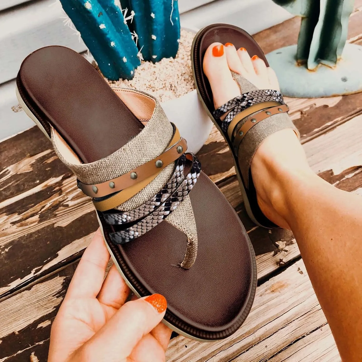 Thong Sandals For Women Flat Shoes Retro Slippers Flip Flops Sandals Women Yoga Mat Mens Flip Flops Shower Sandal