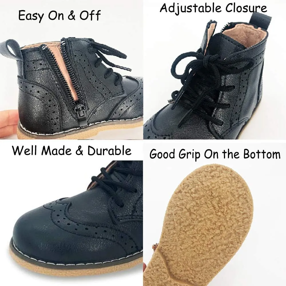 Timatego Toddler Boys Girls Hiking Boots Waterproof Non Slip Warm Winter Ankle Oxford Shoes Kids Rain Snow Boots(Toddler/Littler Kid)