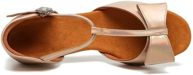 TINRYMX Girls&Women Latin Dance Shoes Ballroom Salsa Tango Professional Performance Practice Dance Shoes,Model-EM-PMTL