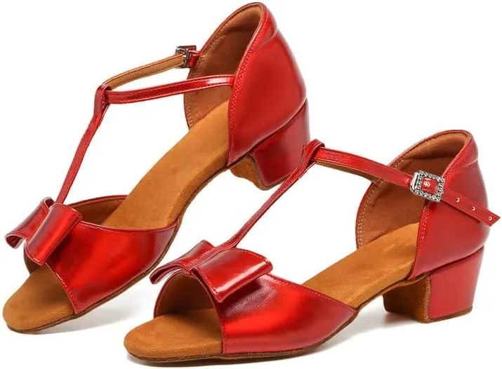 TINRYMX Girls&Women Latin Dance Shoes Ballroom Salsa Tango Professional Performance Practice Dance Shoes,Model-EM-PMTL