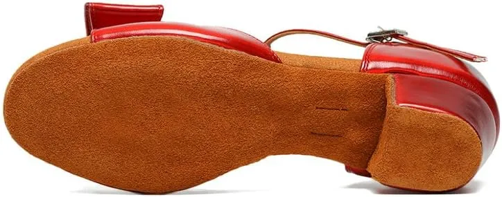 TINRYMX Girls&Women Latin Dance Shoes Ballroom Salsa Tango Professional Performance Practice Dance Shoes,Model-EM-PMTL