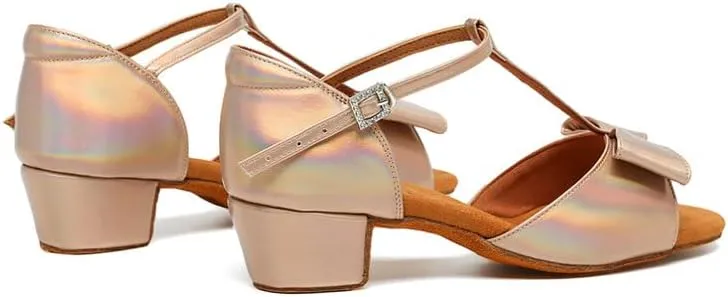 TINRYMX Girls&Women Latin Dance Shoes Ballroom Salsa Tango Professional Performance Practice Dance Shoes,Model-EM-PMTL
