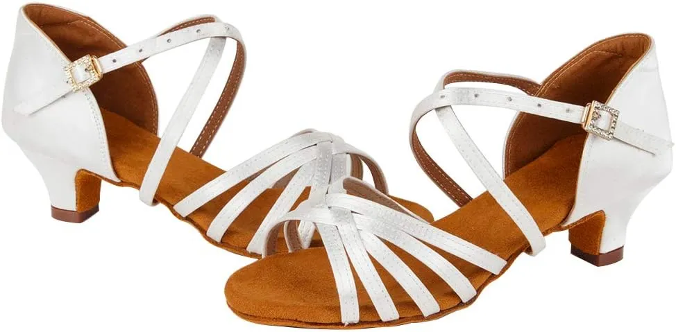 TINRYMX Girls&Women Latin Dance Shoes Silk Ballroom Salsa Tango Professional Performance Practice Dance Shoes,Model-SS-TL-ZSXGG/202