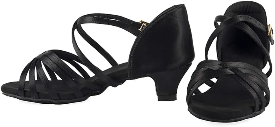 TINRYMX Girls&Women Latin Dance Shoes Silk Ballroom Salsa Tango Professional Performance Practice Dance Shoes,Model-SS-TL-ZSXGG/202