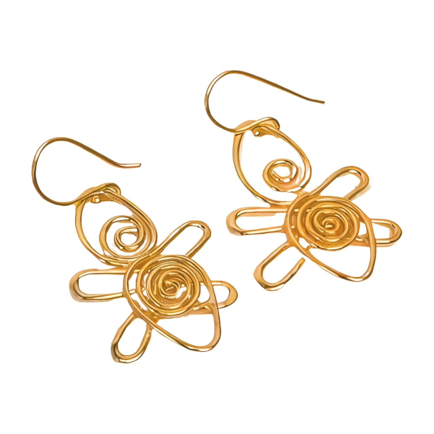 Tortoise Wire Rape Earrings| 925 Sterling Silver | Drop Earrings| Dangle Earrings| Handcrafted Earrings | Minimalist Jewelry | Women Earrings (Sterling Silver)
