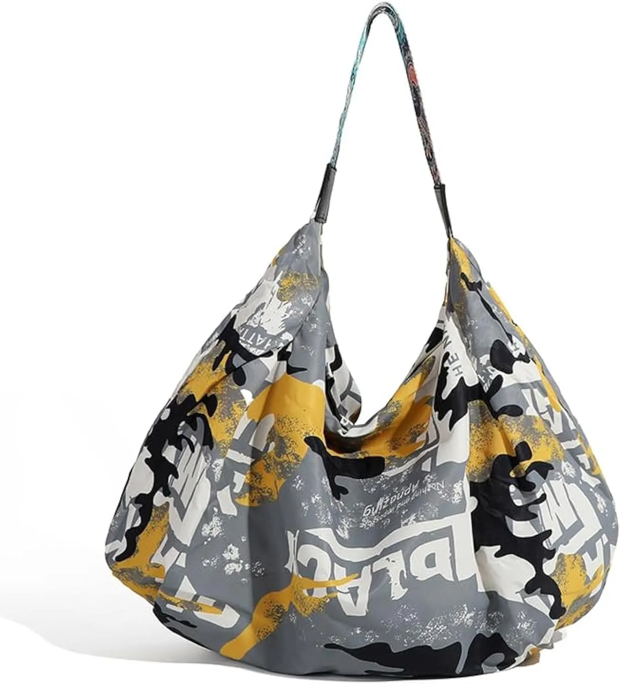 Tote Bag for Women, Nylon Tote Bag With Zipper, Large Capacity Foldable Shoulder Bag for Trval Work Gym Shopping