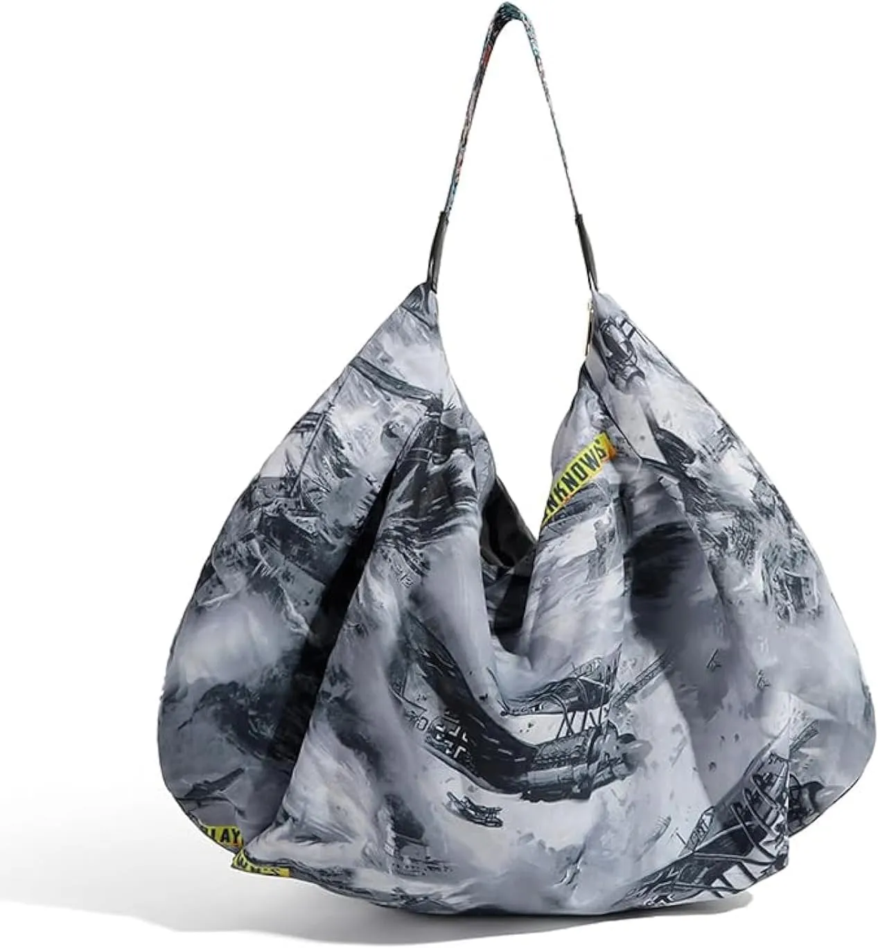 Tote Bag for Women, Nylon Tote Bag With Zipper, Large Capacity Foldable Shoulder Bag for Trval Work Gym Shopping