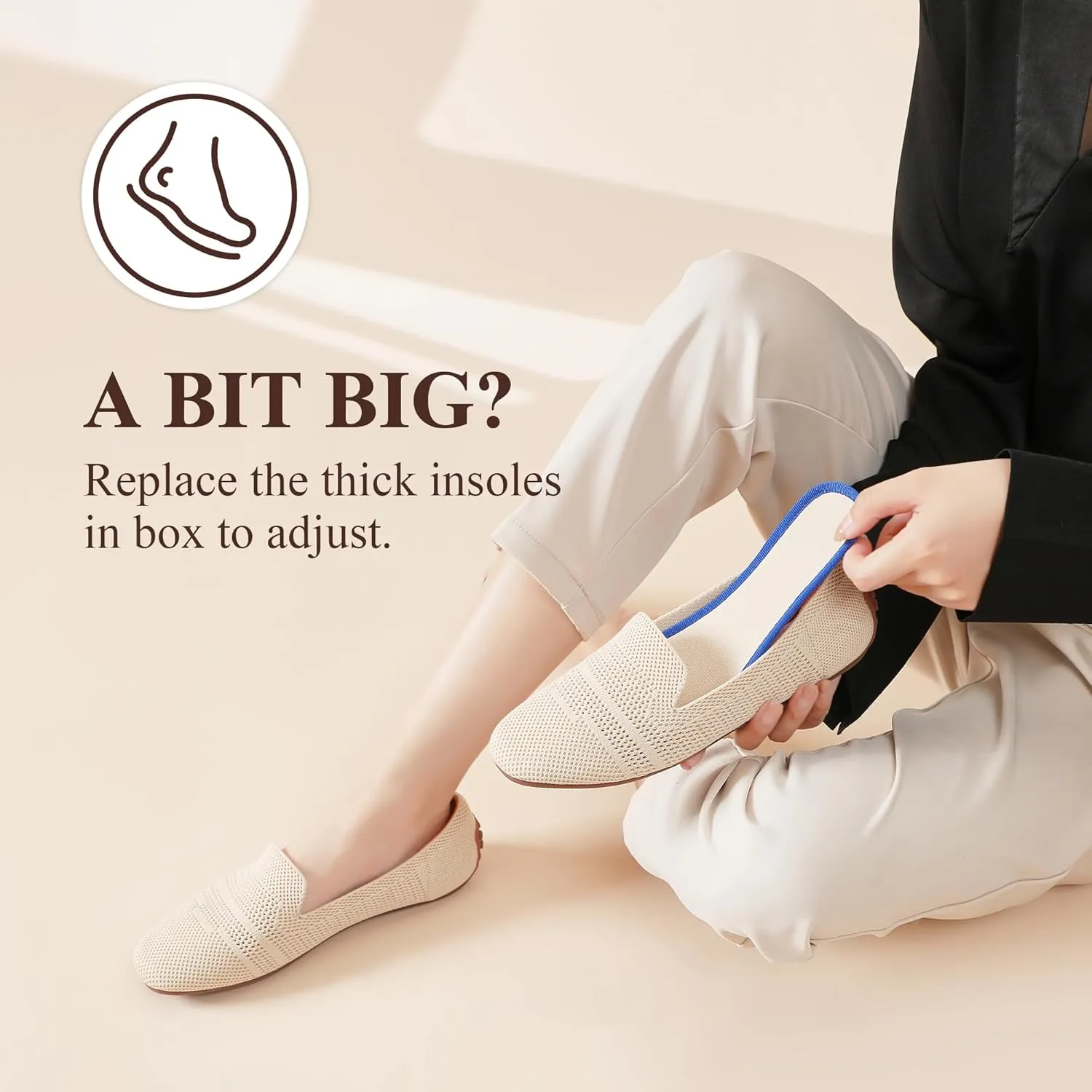 UOUA Knit Loafers for Women Driving Moccasins Penny Shoes Slip-On Walking Boat Shoes