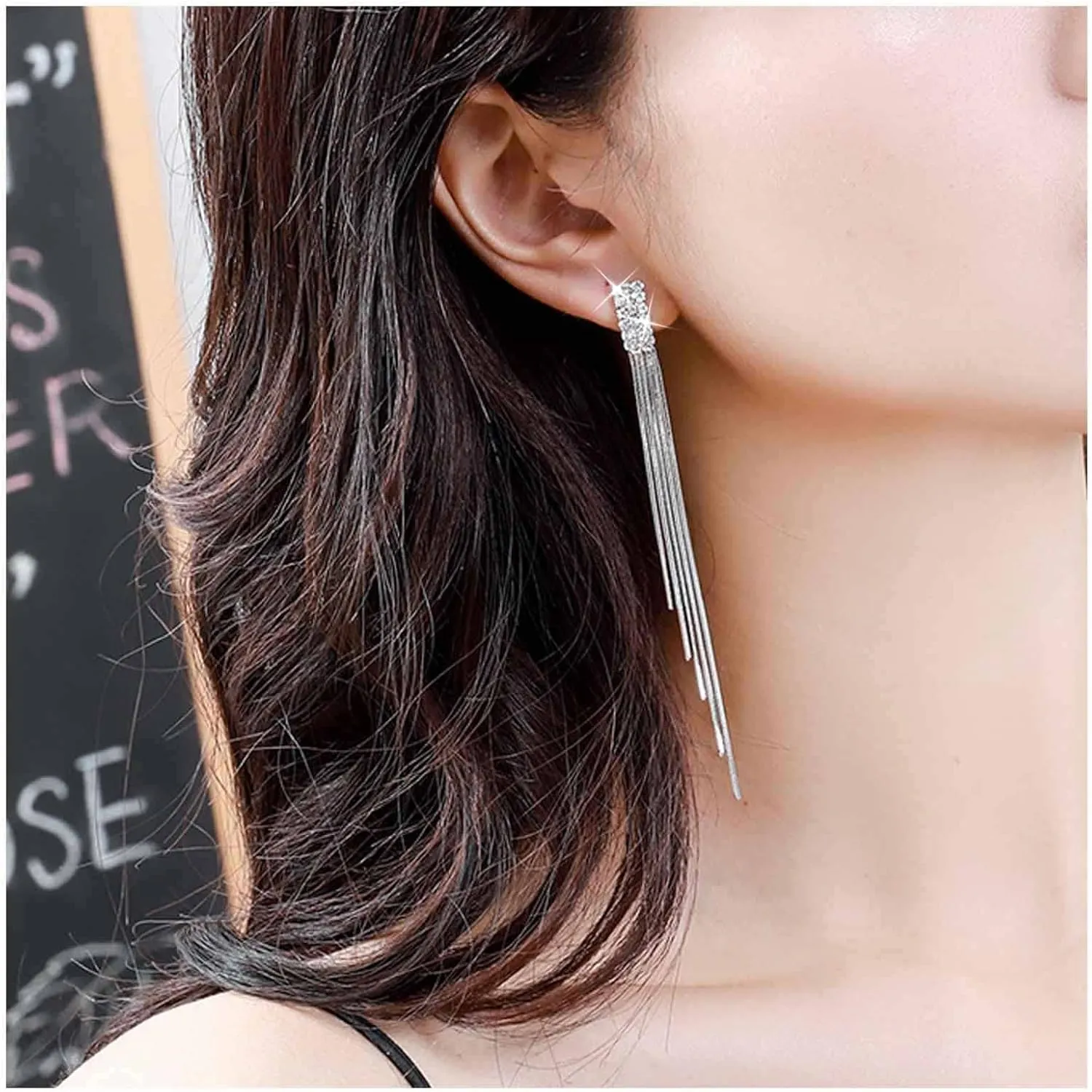 Vintage Crystal Chandelier Dangle Earrings Rhinestone Tassel Chain Earrings Wedding Bridal Chandelier Earrings Gold Round Metal Snake Chain Earrings Jewelry for Women (Gold)