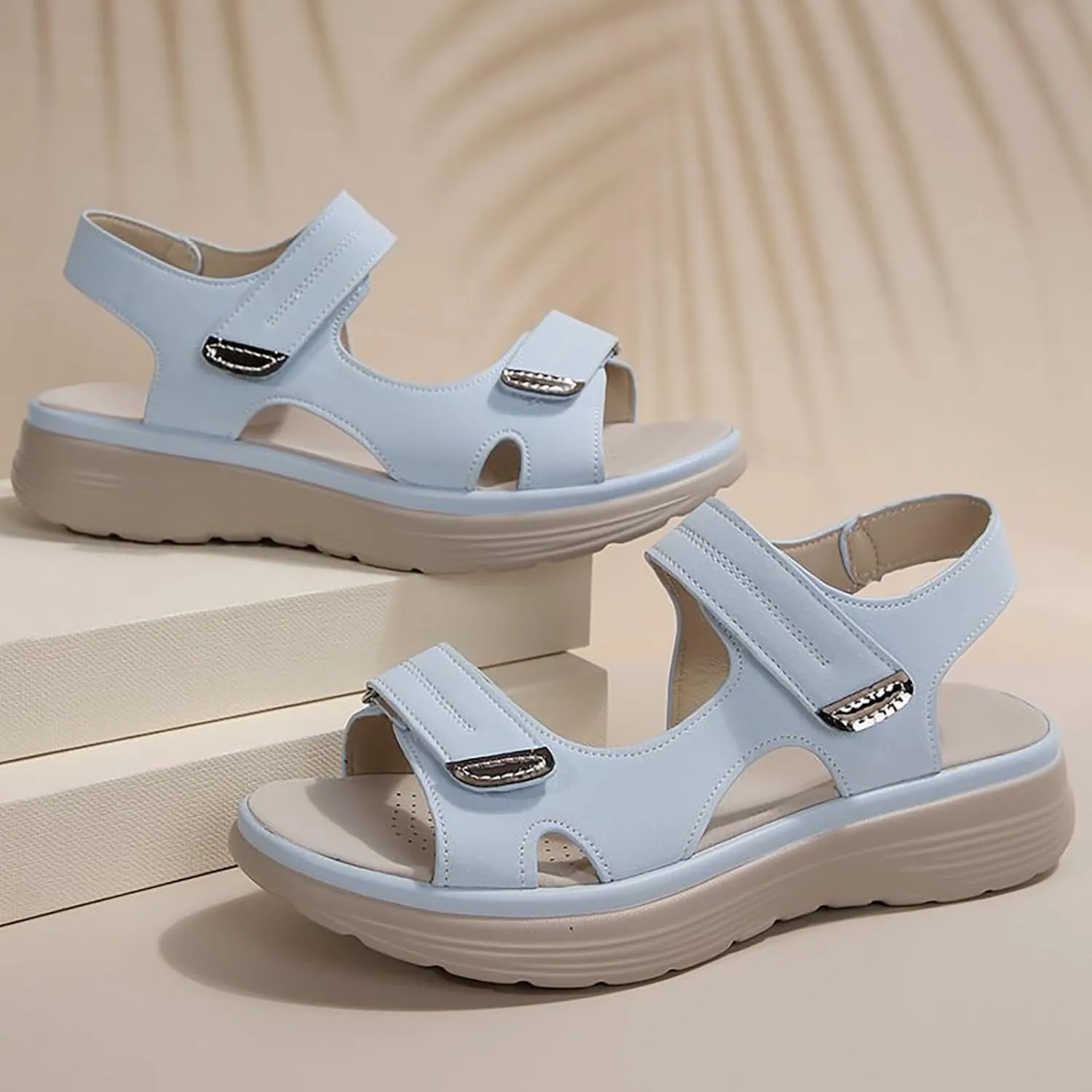 Walking Sandals Women Arch Support Dressy Summer Comfortable Orthopedic Sandals Wide Width Dress Shoes Soft Cushion Foam Wedges Comfy Recovery Hiking Sandal Non Slip Best Walking Shoes