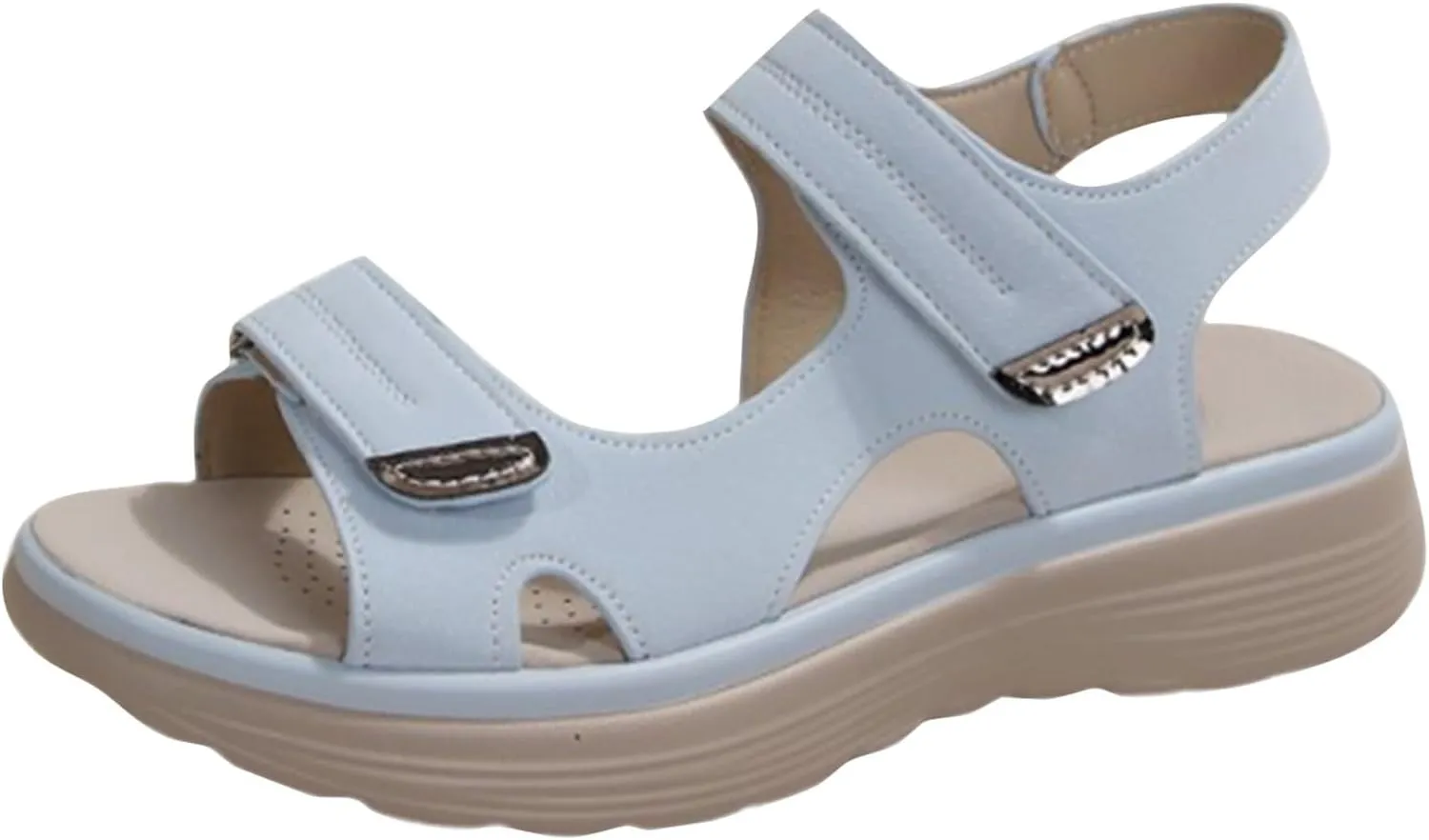 Walking Sandals Women Arch Support Dressy Summer Comfortable Orthopedic Sandals Wide Width Dress Shoes Soft Cushion Foam Wedges Comfy Recovery Hiking Sandal Non Slip Best Walking Shoes
