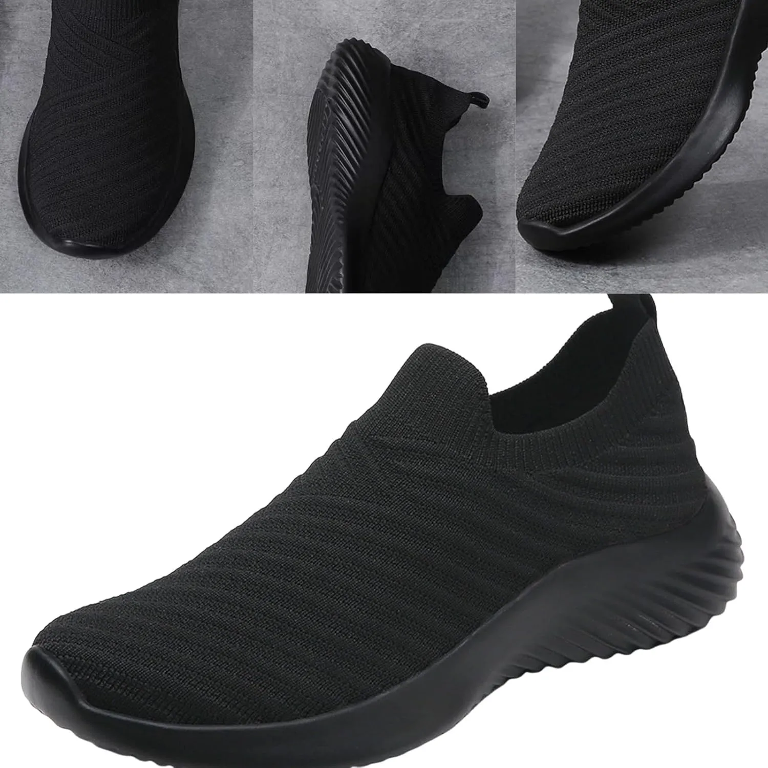 Walking Shoes Women Slip On Knit Mesh Running Athletic Shoes Lightweight Comfort Mesh Breathable Travel Sneakers