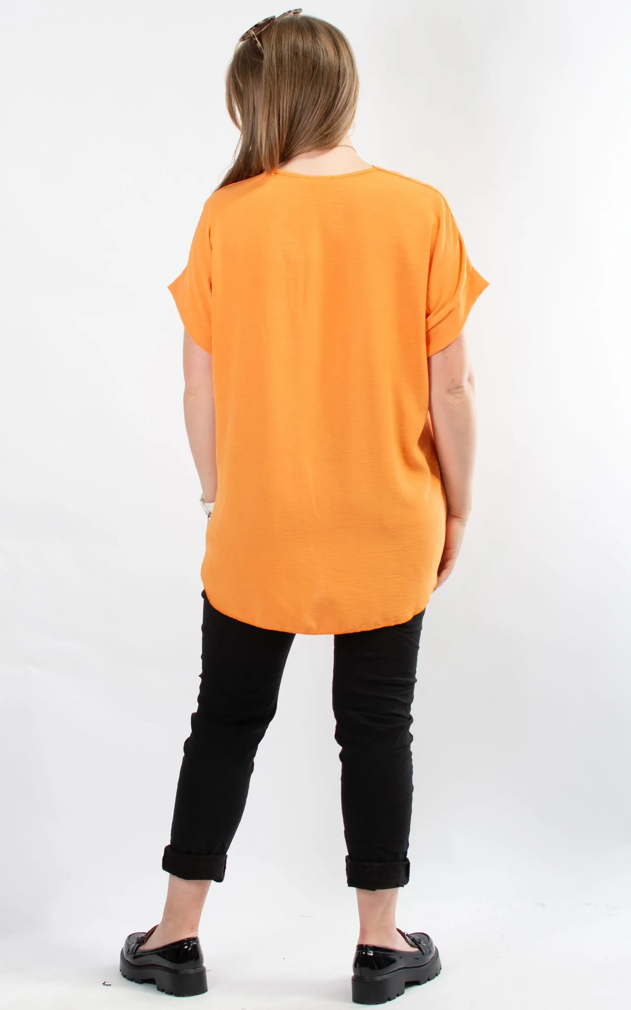 Whoopi V-neck Top | Orange