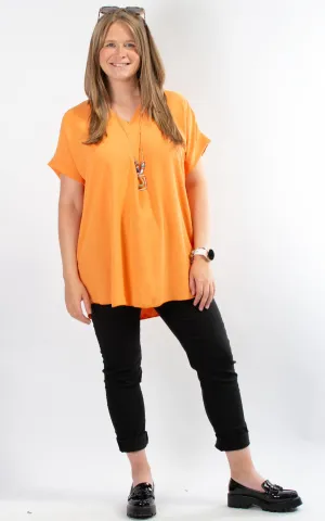 Whoopi V-neck Top | Orange