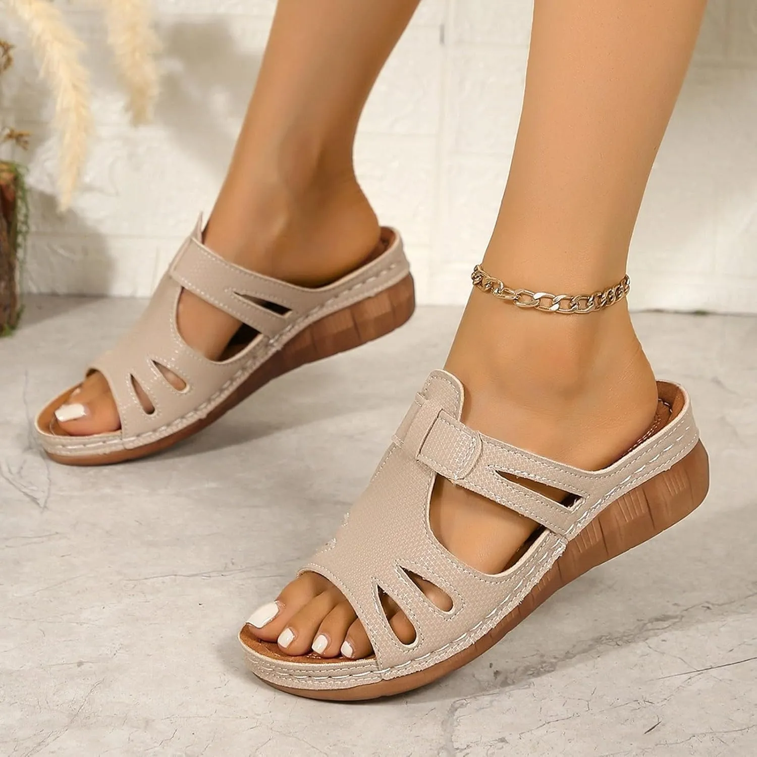 Woman Sandals Bohemian Women'S Dress Shoes With Non Slip Beach Wide Width Wedge Shoes For Women